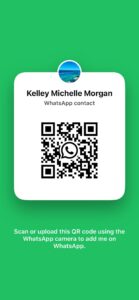 WhatsApp QR code — scan to chat with Kelley